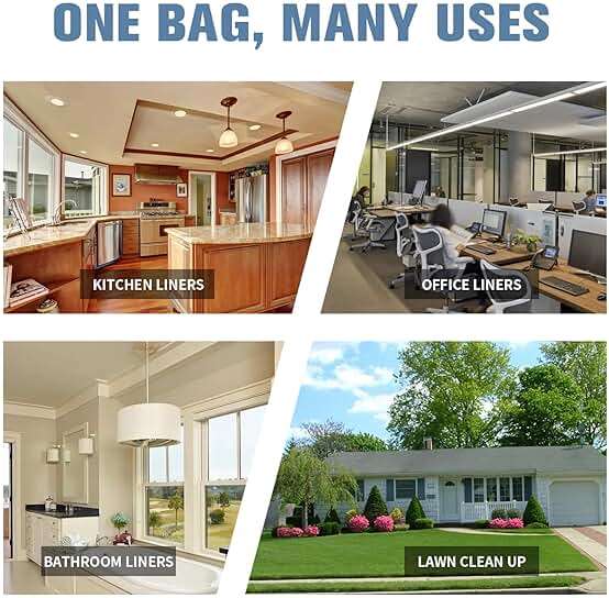 Geiteoa 16-18 Gallon Trash Bags with Drawstring, Clear, Large Strong Trash Can Liners, Heavy Duty Plastic Garbage Bags for Home Kitchen Office Lawn Commercial, (105) - Image 7