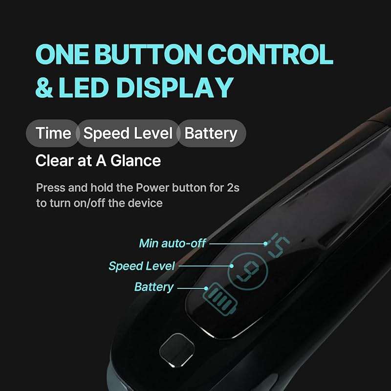 HuBDIC HubiCare Heat and Cool Massage Gun with Upgraded Extension Handle, Percussion Massage Gun Deep Tissue, Muscle Back Massagers Handheld, Portable for Pain Relief, LED Display - Image 6