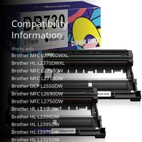 ManyJets DR730 Drum Unit - Compatible for Brother DR730 DR-730 DR760 DR-760 Drum - for HL-L2370DW HL-L2395DW MFC-L2710DW MFC-L2750DW DCP-L2550DW MFC-L2690DW MFC-L2730DW Printer(Not Toner,2-Pack) - Image 3