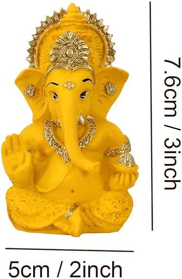 TIED RIBBONS Ganesh Statue for Car Dashboard, Resin 4 Inch | Ganesha Idol for Home Office Desk Pooja Mandir, Baby | Ganpati Murti, Diwali Gift, Indian Return Gifts - Image 3