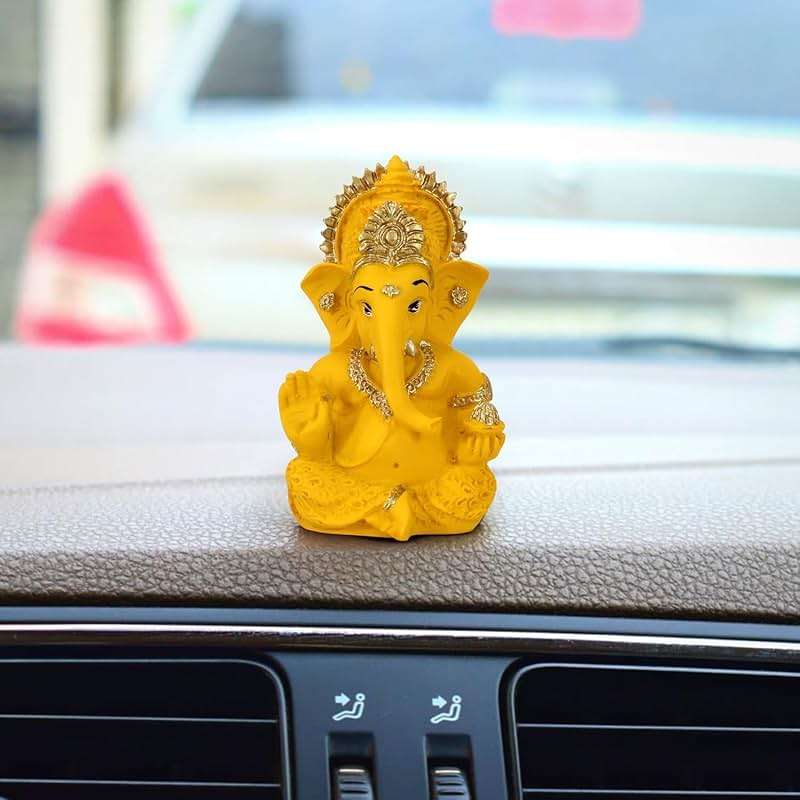 TIED RIBBONS Ganesh Statue for Car Dashboard, Resin 4 Inch | Ganesha Idol for Home Office Desk Pooja Mandir, Baby | Ganpati Murti, Diwali Gift, Indian Return Gifts - Image 5