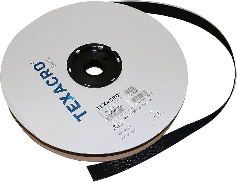 TEXACRO Velcro Brand Essential Hook 70 PSA 32-25 Yard Roll 1" Wide, Black - Product Image