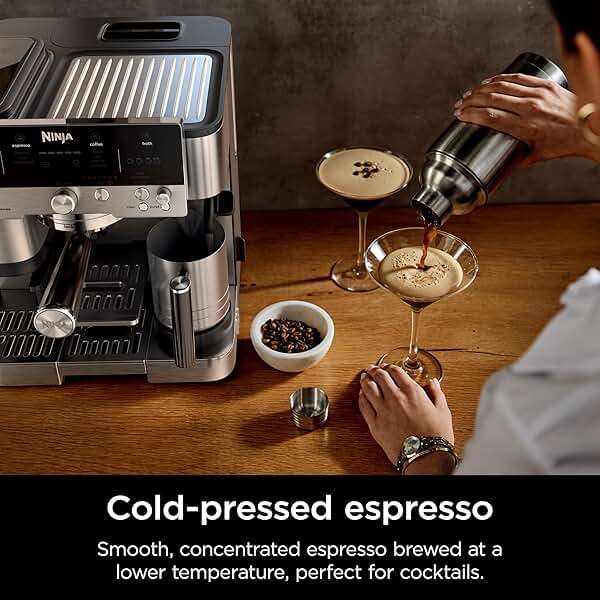 Ninja Luxe Café Premier 3-in-1 Espresso Machine, Drip Coffee, & Rapid Cold Brew | Built-in Coffee Grinder, Hands-Free Milk Frother, Assisted Tamper for Cappuccinos & Lattes | Stainless Steel | ES601 - Image 12