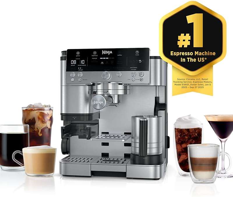 Ninja Luxe Café Premier 3-in-1 Espresso Machine, Drip Coffee, & Rapid Cold Brew | Built-in Coffee Grinder, Hands-Free Milk Frother, Assisted Tamper for Cappuccinos & Lattes | Stainless Steel | ES601 - Image 4