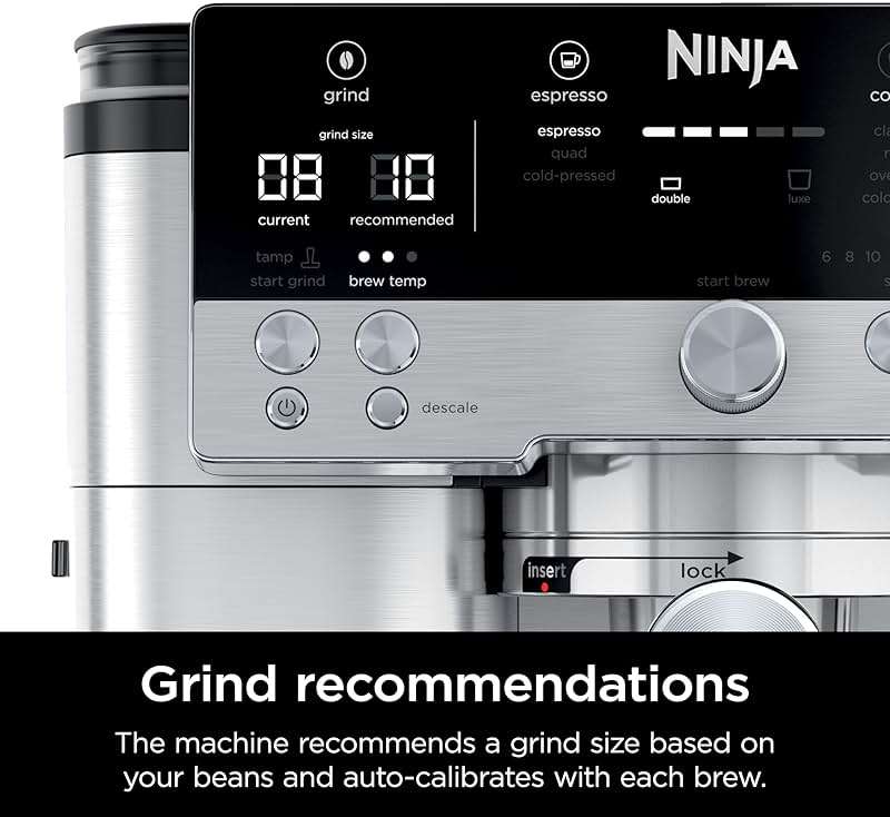 Ninja Luxe Café Premier 3-in-1 Espresso Machine, Drip Coffee, & Rapid Cold Brew | Built-in Coffee Grinder, Hands-Free Milk Frother, Assisted Tamper for Cappuccinos & Lattes | Stainless Steel | ES601 - Image 7