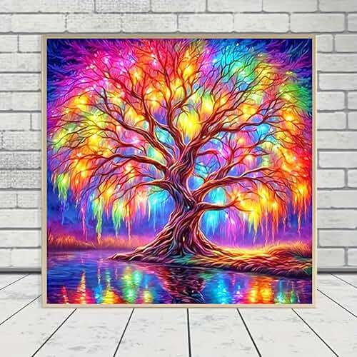 DIYCYCY Tree of Life Diamond Painting Kits for Adults,Full Drill Diamond Art Kits for Beginners,Round 5D DIY Diamond Dots Paintings, Diamonds Pictures Gem Art and Crafts Home Decor 13.78x13.78 inch - Image 3