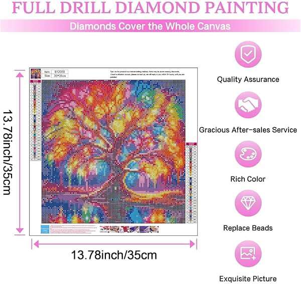 DIYCYCY Tree of Life Diamond Painting Kits for Adults,Full Drill Diamond Art Kits for Beginners,Round 5D DIY Diamond Dots Paintings, Diamonds Pictures Gem Art and Crafts Home Decor 13.78x13.78 inch - Image 4