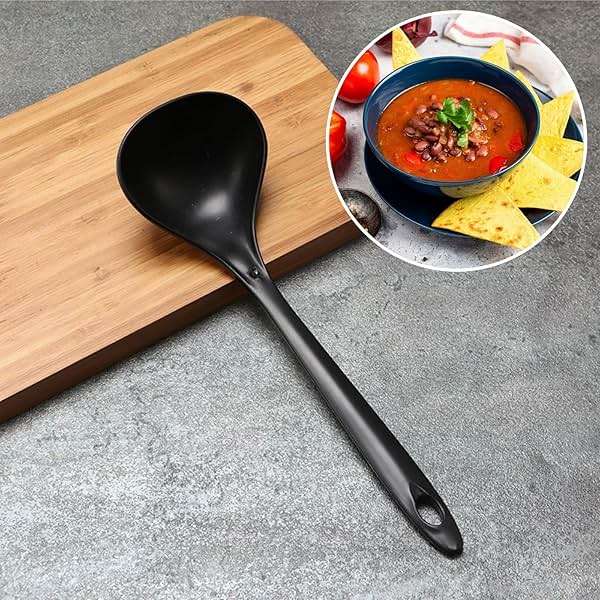 Acshio 40 Pack Plastic Ladle Spoons, 1.5 Oz Solid Durable Disposable Serving Spoons with Long Handle, Heat Resistant Large Soup Ladle Bulk for Party Catering Buffet Restaurant, 9 x 2.8 Inch - Image 7