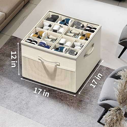 Aokeyee Shoe Organizer for Closet,2 Pack Foldable Shoe Storage Organizer Box Bin with Adjustable Dividers and Clear Cover, Fits up to 16-32 Pairs - Image 2
