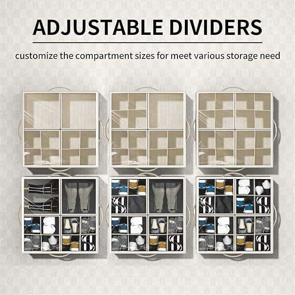 Aokeyee Shoe Organizer for Closet,2 Pack Foldable Shoe Storage Organizer Box Bin with Adjustable Dividers and Clear Cover, Fits up to 16-32 Pairs - Image 3