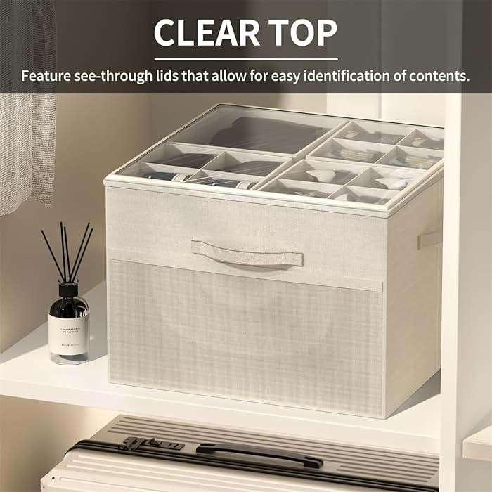 Aokeyee Shoe Organizer for Closet,2 Pack Foldable Shoe Storage Organizer Box Bin with Adjustable Dividers and Clear Cover, Fits up to 16-32 Pairs - Image 4