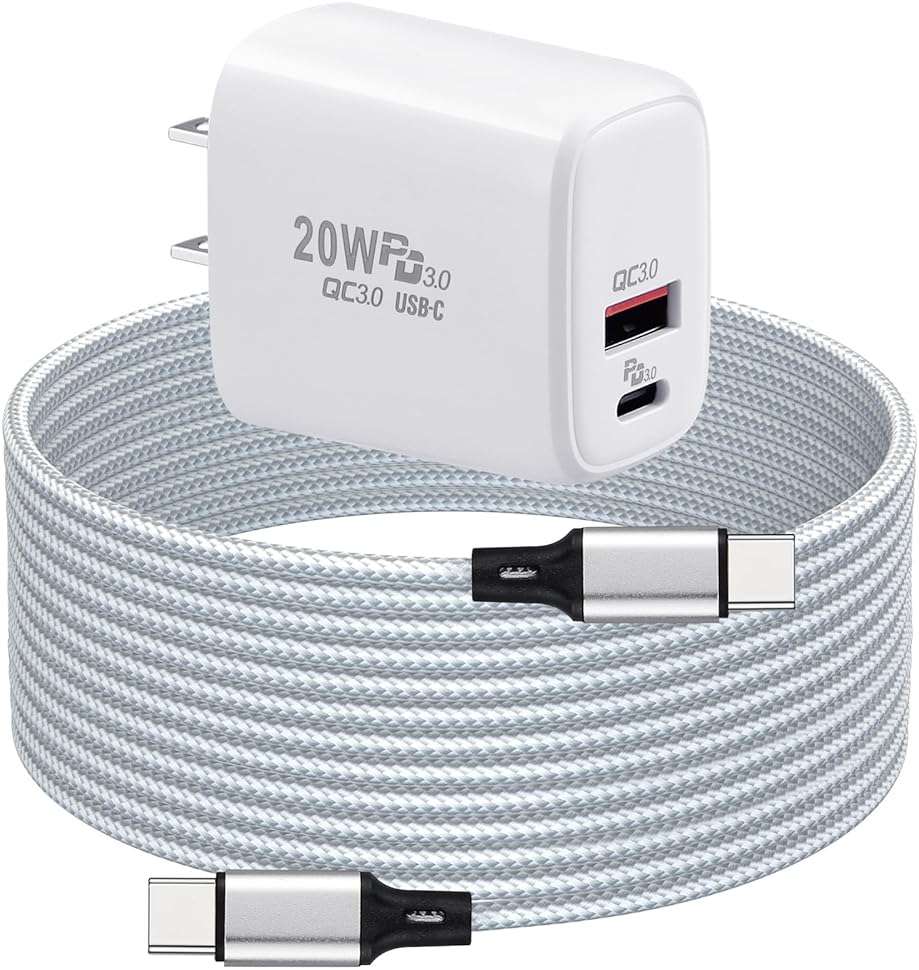 PD 20W USB C Fast Charger Compatible with Meta Quest 3 3S - Dual Port USB + Type C Adapter with 6.6ft C to C Charging Cable for Oculus Quest 2 Headset - Image 1