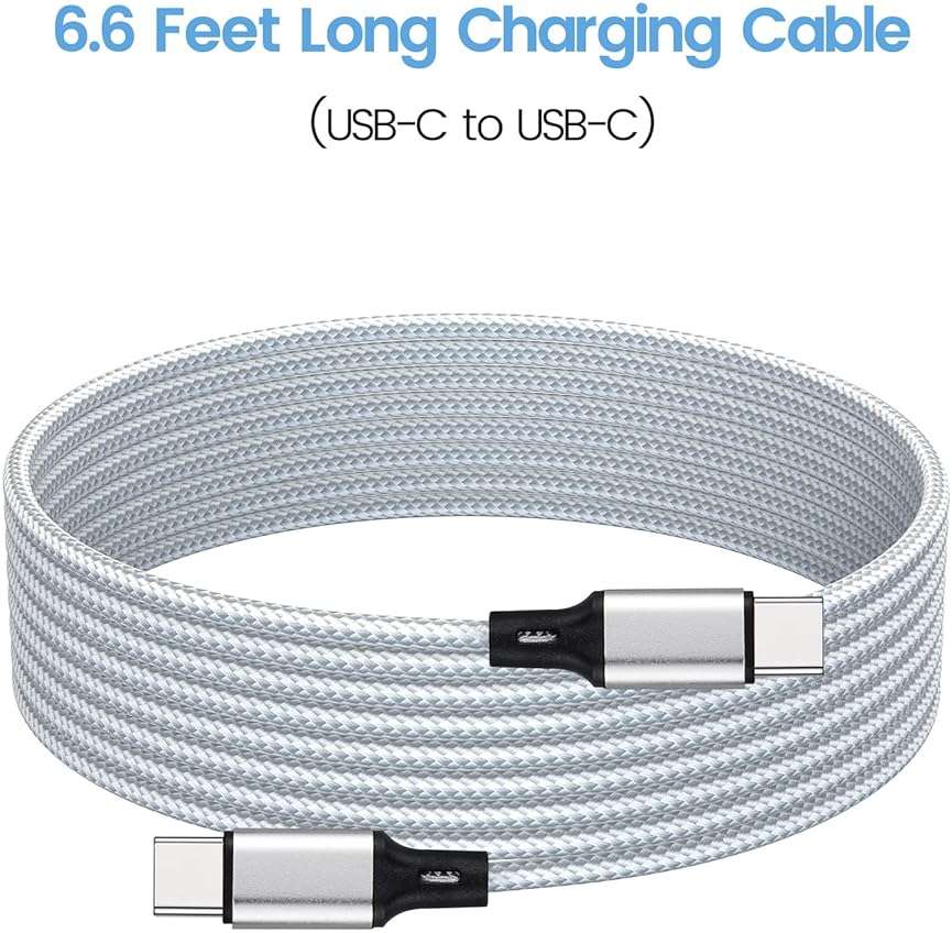 PD 20W USB C Fast Charger Compatible with Meta Quest 3 3S - Dual Port USB + Type C Adapter with 6.6ft C to C Charging Cable for Oculus Quest 2 Headset - Image 7