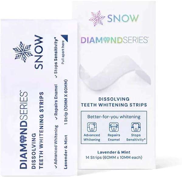 SNOW Teeth Whitening Strips 14 Count | Dissolving Formula with Hydrogen Peroxide and Hydroxyapatite | for Coffee Wine and Tea Stains | No Peel No Rinse | Fluoride Free - Image 1