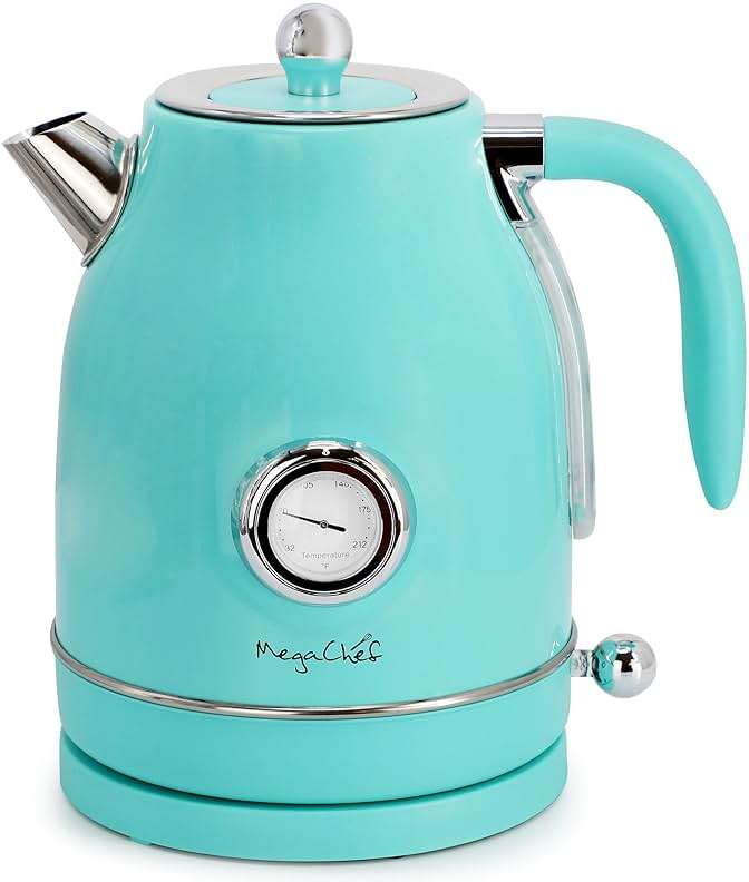 MegaChef 1.7 Quart Electric Tea Kettle and 2 Slice Toaster Combo (Turquoise) - Image 4