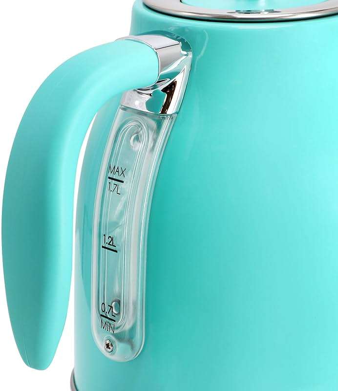 MegaChef 1.7 Quart Electric Tea Kettle and 2 Slice Toaster Combo (Turquoise) - Image 6
