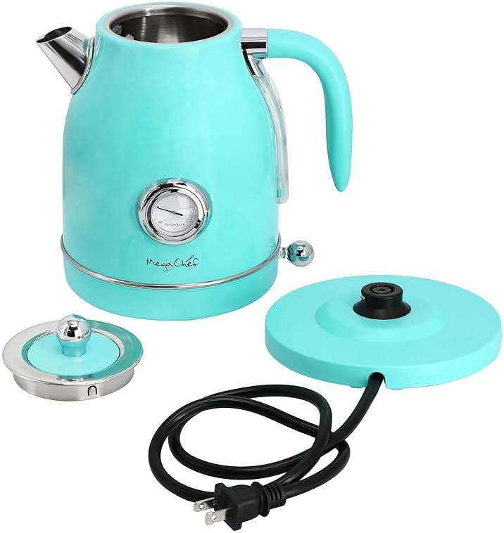 MegaChef 1.7 Quart Electric Tea Kettle and 2 Slice Toaster Combo (Turquoise) - Image 8