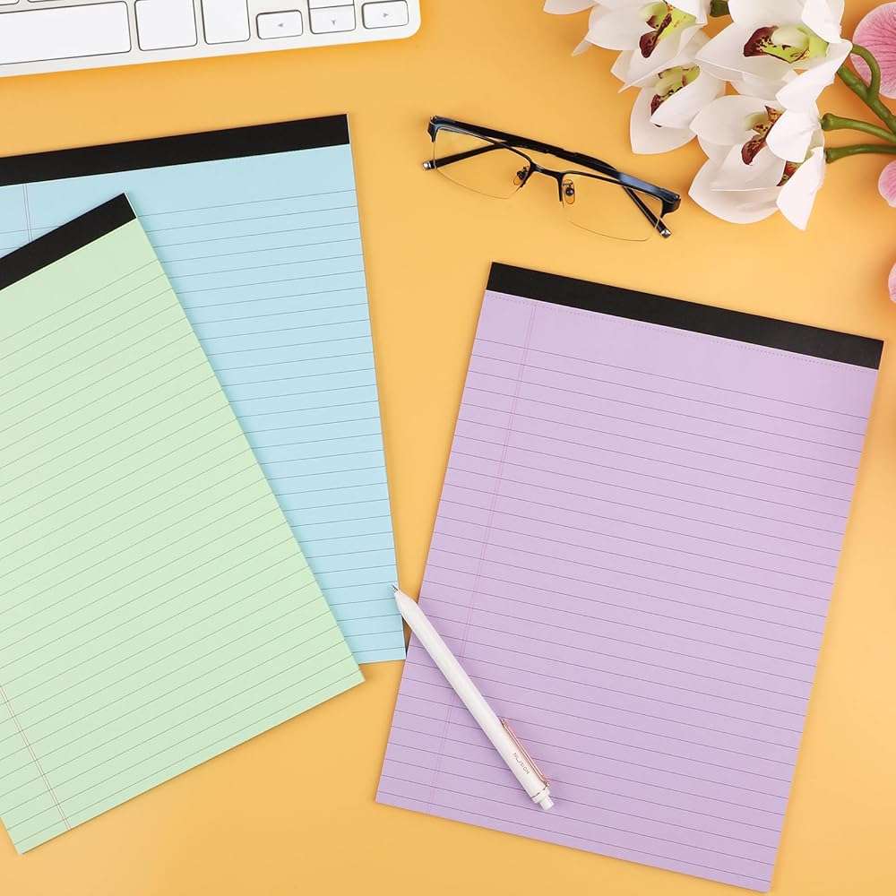 Colored Legal Pads, 3 Pack Writing Pads 8.5 x 11 inch, Micro Perforated Notebooks with Sturdy Back, Wide Ruled, 30 Sheets Per Writing Pad for School, College, Office, Professional (Blue/Purple/Green) - Image 2