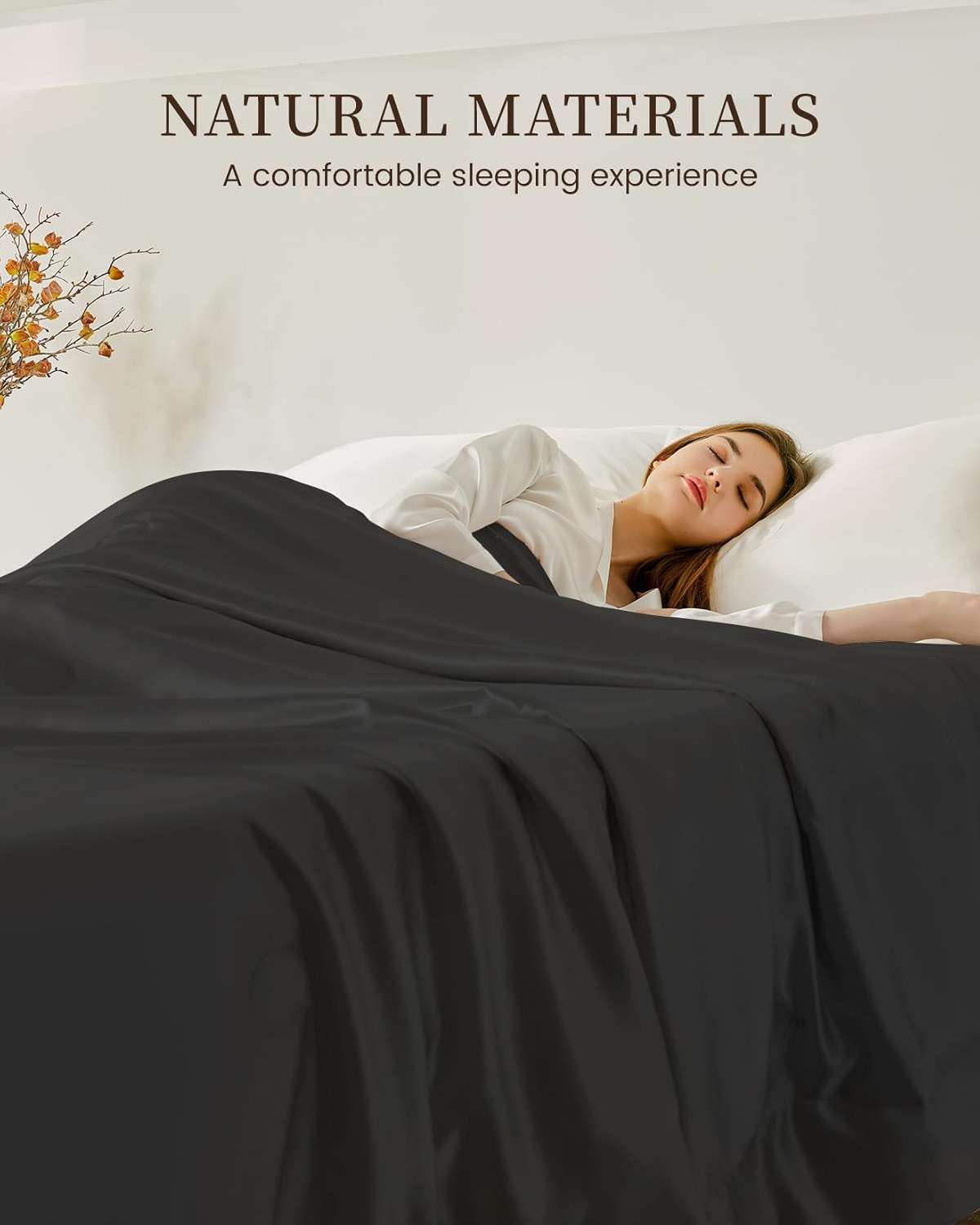 THXSILK Silk Blanket, 100% Mulberry Silk Cooling Throw, Soft and Lightweight Blanket for Bedroom, Sofa, Travel, All-Season (Black, Queen) - Image 8