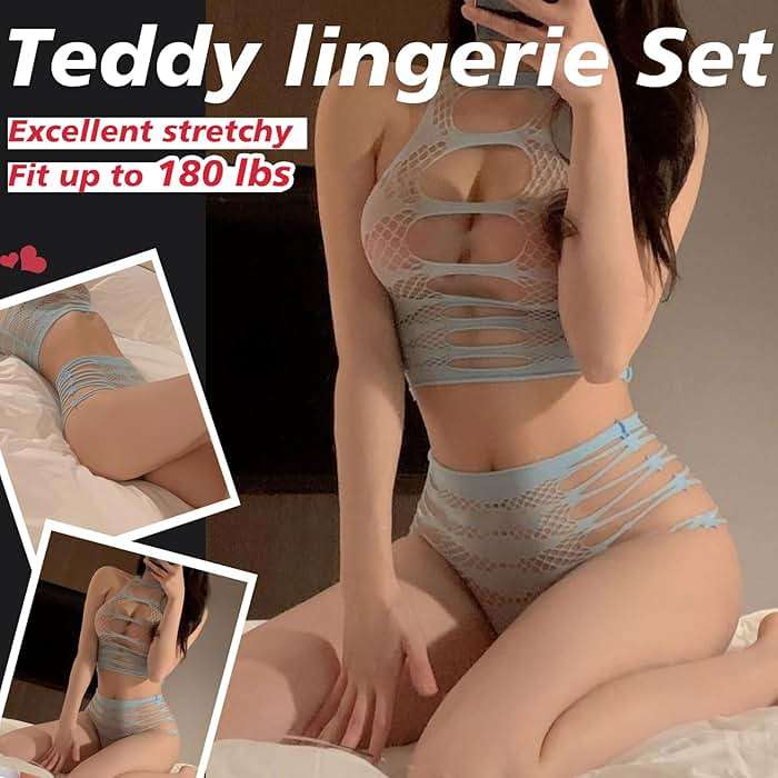 Famstar Sexy Lingerie for Women Naughty Fishnet Lingerie Set Bodysuit Outfits Teddy Erotic Sheer Mesh - Image 3