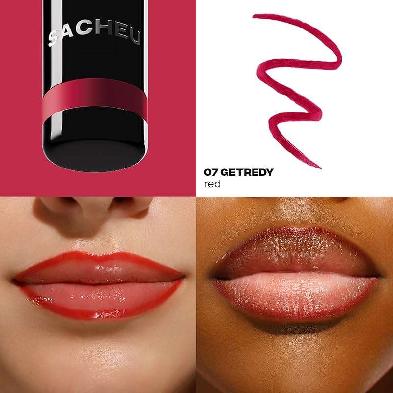 Sacheu Lip Liner STAY-N Peel Off Lip Stain — Long Lasting Waterproof Lip Tint with Hyaluronic Acid & Vitamin E — Transfer Proof Matte Finish, Vegan & Cruelty-Free (getREDy) - Image 2