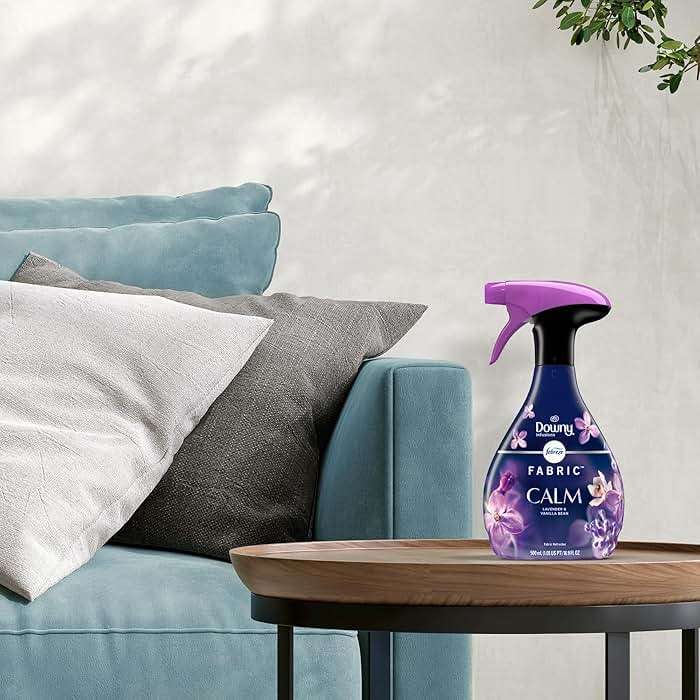 Febreze Fabric Spray & Carpet Heavy Duty Odor Fighter, Fabric Refresher, Multi-Use Deodorizer, Sneaker Balls Alternative, Couch & Linen Spray, Downy Calm & Rainforest Scents, 16.9oz, 2ct (1 of each) - Image 9