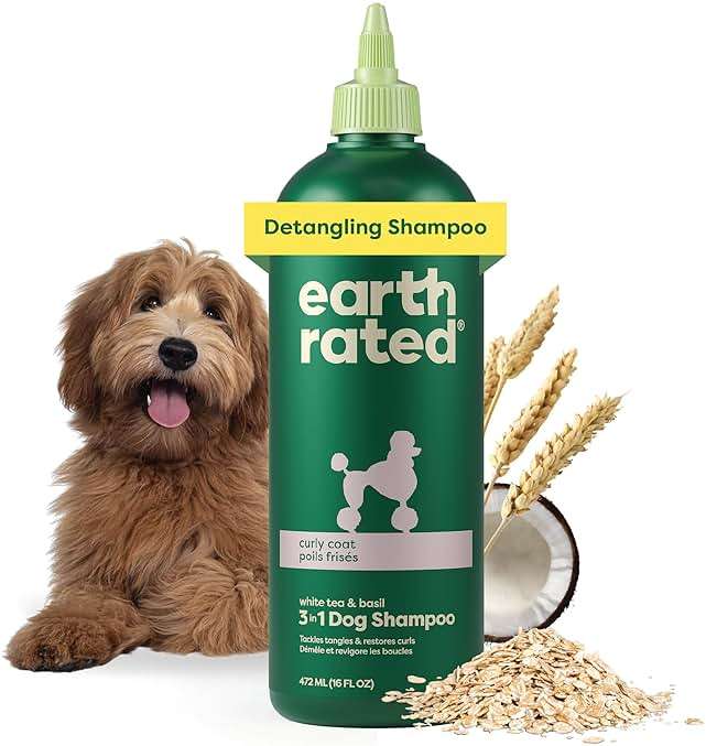 Earth Rated Dog Detangler Shampoo & Conditioner, Hypoallergenic 3-in-1 for Dogs & Puppies, Deodorizing, 98.5% Natural Origin Ingredients, for Doodles & Poodles, 16 oz - Image 1