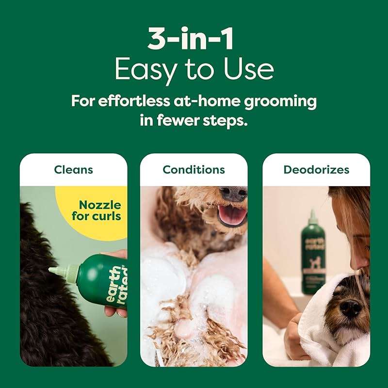 Earth Rated Dog Detangler Shampoo & Conditioner, Hypoallergenic 3-in-1 for Dogs & Puppies, Deodorizing, 98.5% Natural Origin Ingredients, for Doodles & Poodles, 16 oz - Image 6