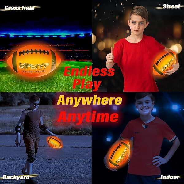 Cadyaw Glow in The Dark Football, Light Up LED Football Size 6, USB Rechargeable, Cool Outdoor Sports Boy Toys for Night Games, Birthday Gifts for Kids & Teens Age 6–12 - Image 6