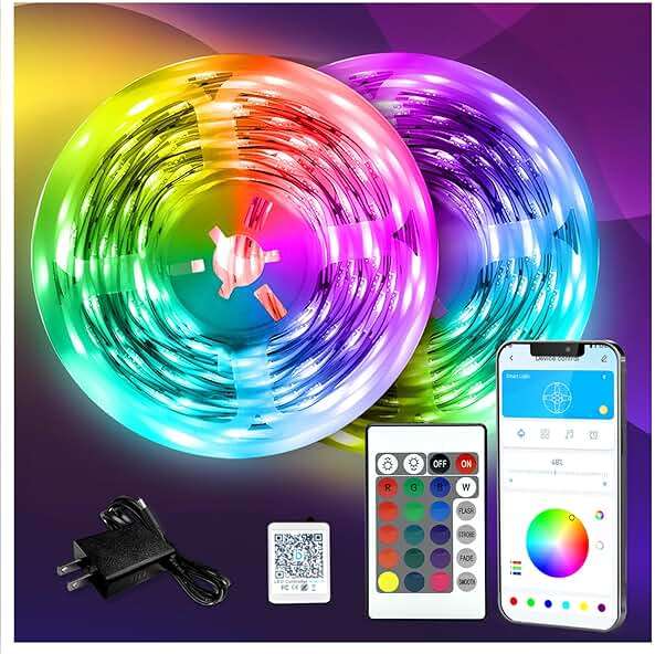 DAYBETTER LED Strip Lights 130ft Lights Strip for Bedroom, Desk, Indoor Room Bedroom Brithday Gifts RGB Decor with Remote and 24V Power Supply - Image 1