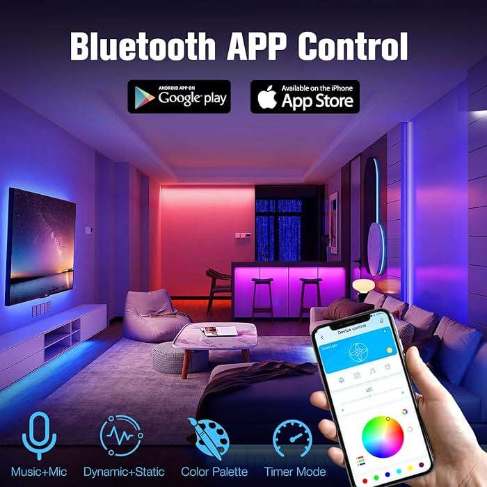 DAYBETTER LED Strip Lights 130ft Lights Strip for Bedroom, Desk, Indoor Room Bedroom Brithday Gifts RGB Decor with Remote and 24V Power Supply - Image 3