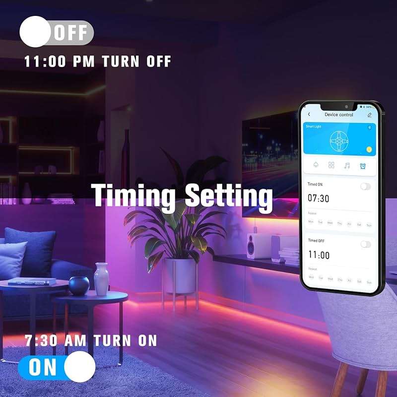 DAYBETTER LED Strip Lights 130ft Lights Strip for Bedroom, Desk, Indoor Room Bedroom Brithday Gifts RGB Decor with Remote and 24V Power Supply - Image 4