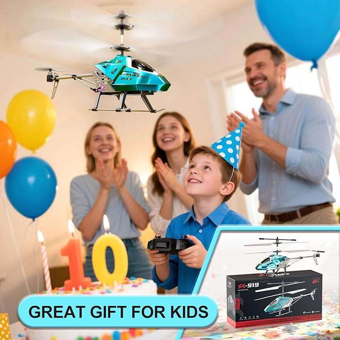 XIKOTEC Remote Control Helicopter, RC Helicopter Toy for Kids, 2.4GHz RC Plane with LED Lights, RC Flying Toy, Easy to Fly Indoor/Outdoor, Gifts Toys for Kids Beginners 8+ (Blue) - Image 7
