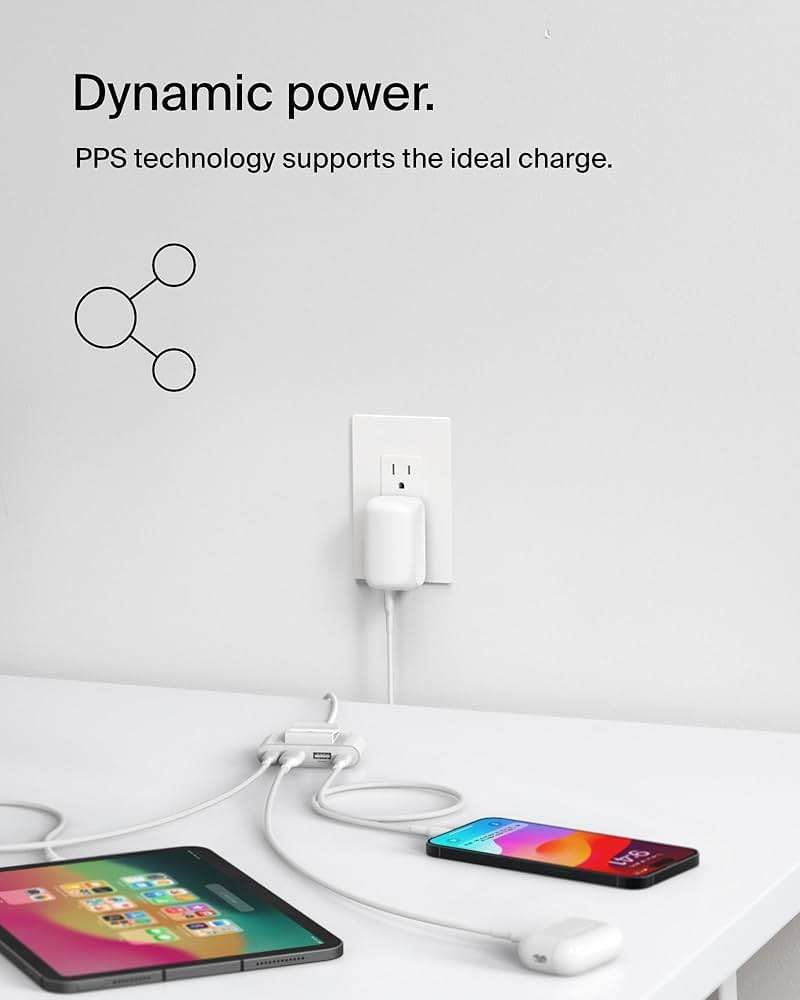 Belkin Dual Port Charger Block 42W, USB-C + USB-A Charger - Super Fast Charging - Samsung Galaxy S25, Apple iPhone 17, Air, Pro, Pro Max, iPad, MacBook, Google Pixel, Nintendo Switch 2 & More - White - Image 5