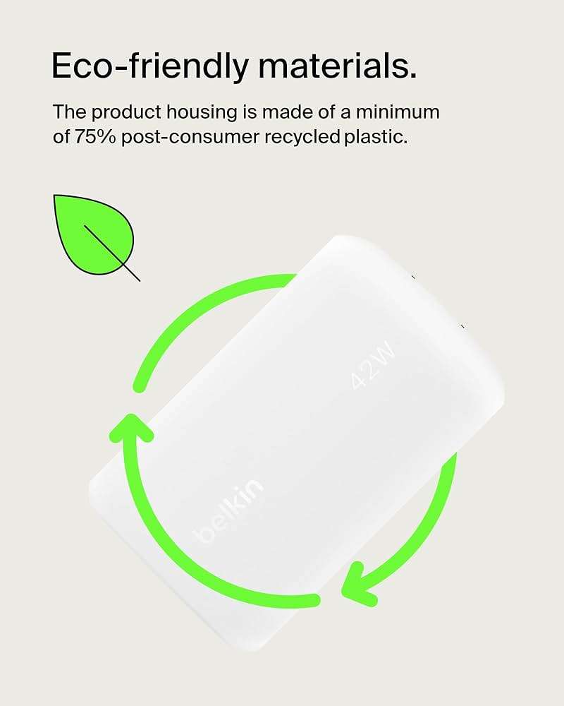 Belkin Dual Port Charger Block 42W, USB-C + USB-A Charger - Super Fast Charging - Samsung Galaxy S25, Apple iPhone 17, Air, Pro, Pro Max, iPad, MacBook, Google Pixel, Nintendo Switch 2 & More - White - Image 7