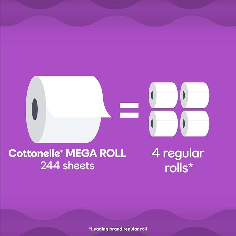 Cottonelle Ultra Comfort Soft Toilet Paper, 4 Mega Rolls = 16 Regular Rolls - Image 2