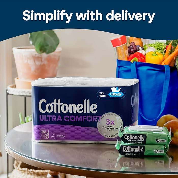 Cottonelle Ultra Comfort Soft Toilet Paper, 4 Mega Rolls = 16 Regular Rolls - Image 8