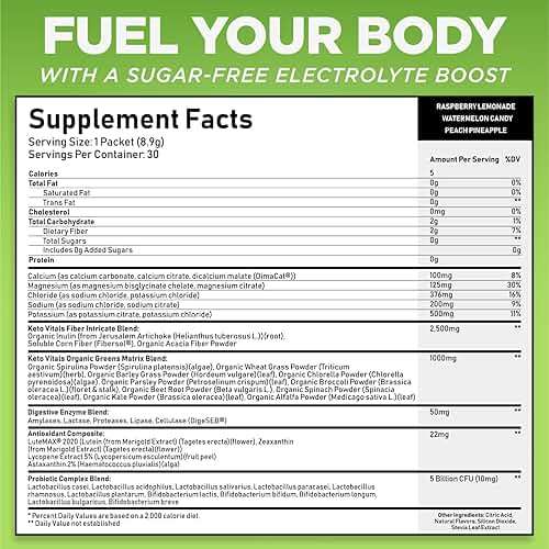 Keto Vitals Keto Electrolytes Plus Greens Superfood Powder Packets - 30 Servings Super Greens Powder Packets with Sugar Free Electrolytes for Hydration, Gut Health & Digestion - Green Drink Mix - Image 2