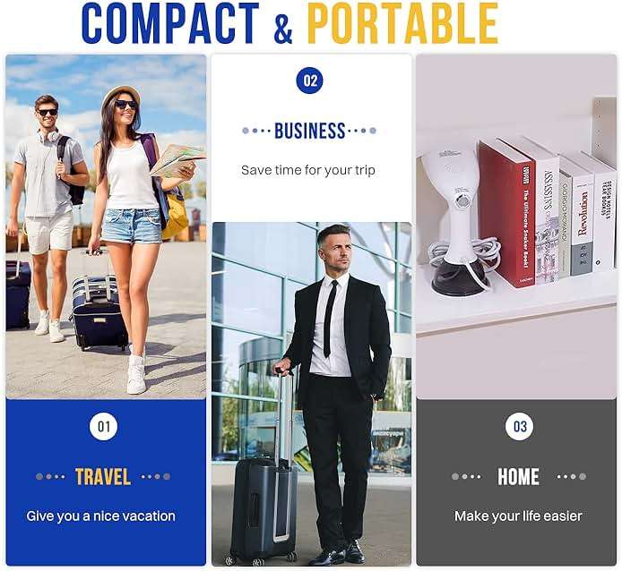 Rolipo Steamer for Clothes 1350W, Clothes Steamer for Home, Office, Travel, Upgraded 400ML Large Capacity Water Tank, Wrinkle Remover - Image 9