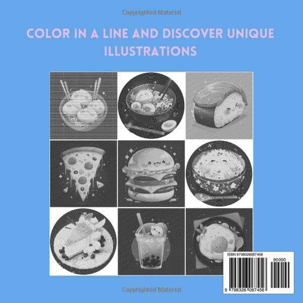 Cute Food Spiroglyphics Spirals Lines Dots: One Color Coloring Book With Unique Ilustraions To Discover - Image 2