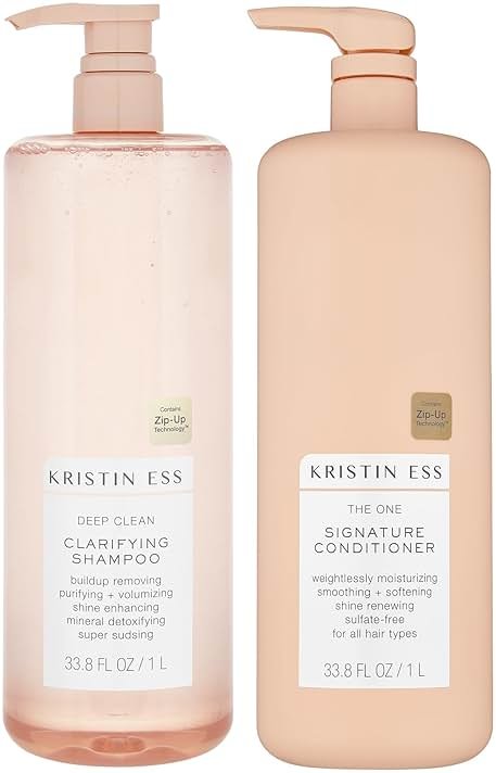 Kristin Ess Clarifying Shampoo and Conditioner Set - Shampoo and Conditioner for Women - Shampoo for Oily Hair + Build Up - Works with All Hair Types - Restores Hair Shine + Scalp Health, 33.8 fl oz - Product Image