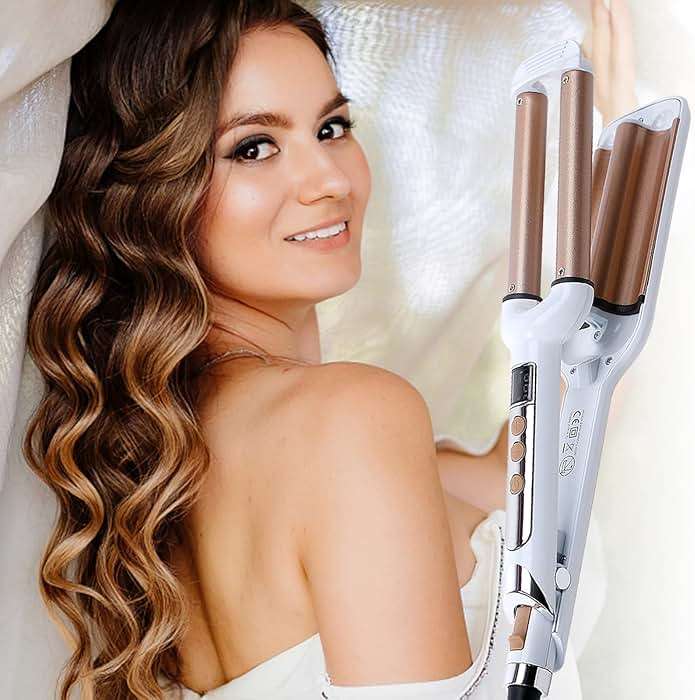 3 Barrel Hair Crimper Iron Professional Curling Wand 0.6 Inch Ceramic Fast Heating Crimping Iron for Deep Waves Valentines Gifts - Image 6