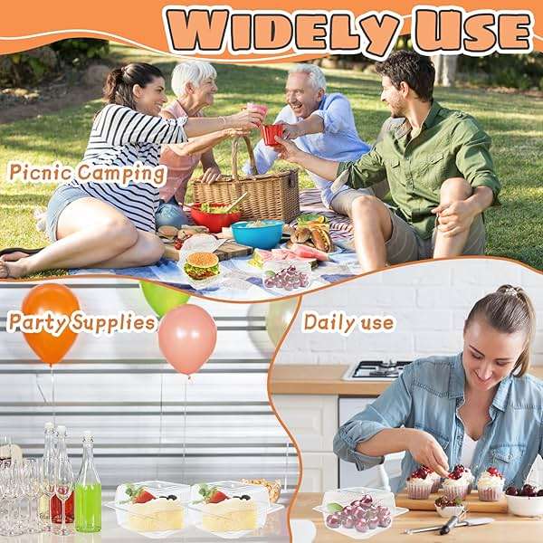 Jizvxe 50 Pcs Clear Plastic Take Out Containers,Clear Plastic Square Hinged Food Container with Lids,Disposable Clamshell Dessert Containers for Salad,Pasta,Hamburger(5.3 x 4.7 x 2.8 in) - Image 6