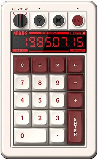 8BitDo Retro 18 Mechanical Numpad, Supports Calculator Mode, Bluetooth/2.4G/Wired Numpad for Windows and Android - Fami Edition - Product Image