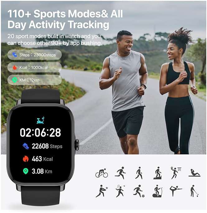 Leeyalan Smart Watch for Men Women (Answer/Make Calls/AI Voice Control) 1.91" for Android Phones iPhone Samsung Compatible IP68 Waterproof/Heart Rate/Sleep Tracker/116 Sport Modes. - Image 4