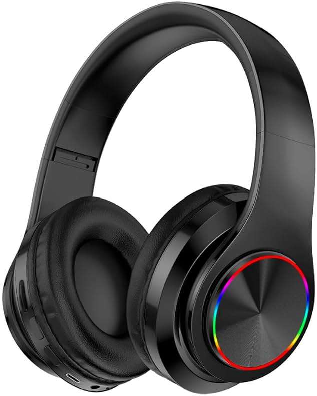Fragolucyou Wireless Bluetooth Headphones-Colorful Light,Stereo | Foldable,Bluetooth 5.0,10 m Range,Stereo Surround,Built-in Microphone,Comfortable affixed Ears - Image 1