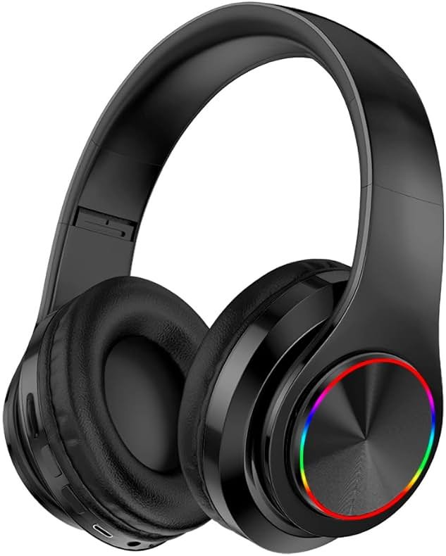 Fragolucyou Wireless Bluetooth Headphones-Colorful Light,Stereo | Foldable,Bluetooth 5.0,10 m Range,Stereo Surround,Built-in Microphone,Comfortable affixed Ears - Product Image