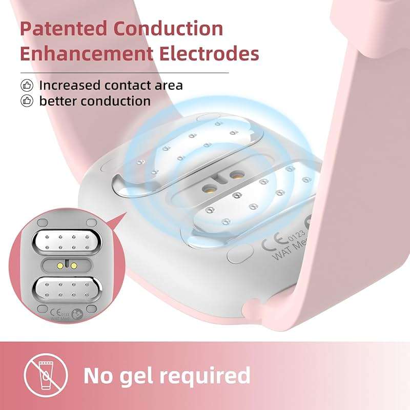 EmeTerm Fashion Pink Anti-Nausea Wristband Relieve Morning Motion Travel Sickness Rechargeable Drug Free Bands without Side Effects - Extra 2pack Conductive Gel - Image 4