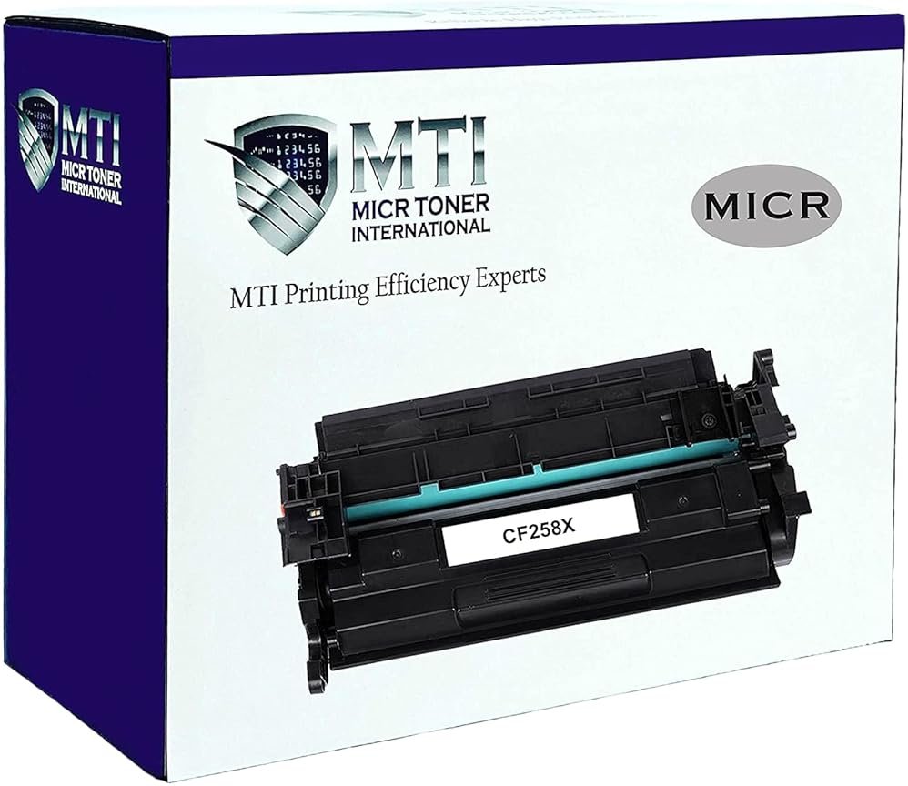 Renewable Toner 58X MICR Compatible Replacement for HP 258X CF258X Laser Jet M404 M404dn M404dw M404n MFP M428 M428fdn M428fdw High Yield Check Printer Cartridge (with New Chip) - Product Image
