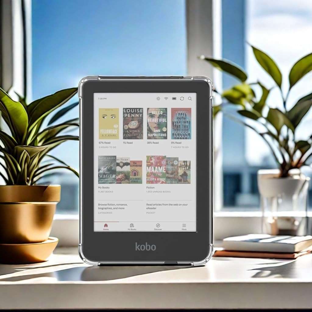 Zcooooool Case for Kobo Clara Colour/Clara BW/Kobo Clara 2E eReader 6 inch Reinforced Corners Cover/Libra Colour Case/Clara BW Case/Clara 2E Case, Transparent - Image 4